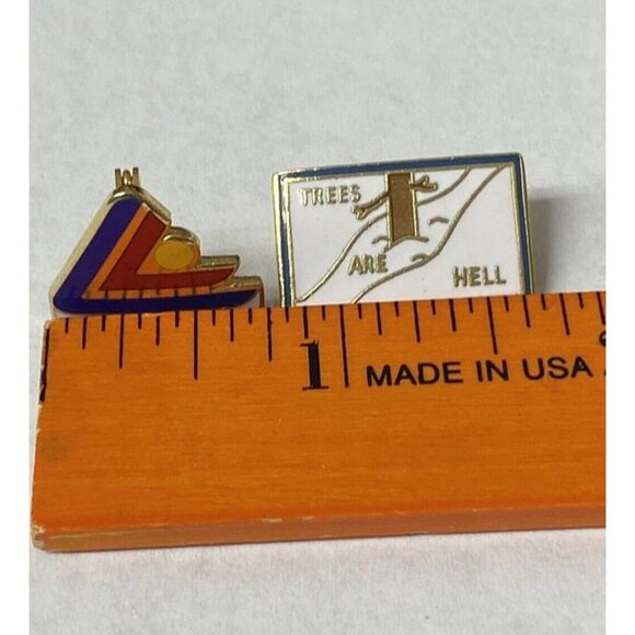 Lake Louise Canada Ski Resort Skiing Louise Pin & Trees Are Hell LOT 2 - Picture 5 of 8